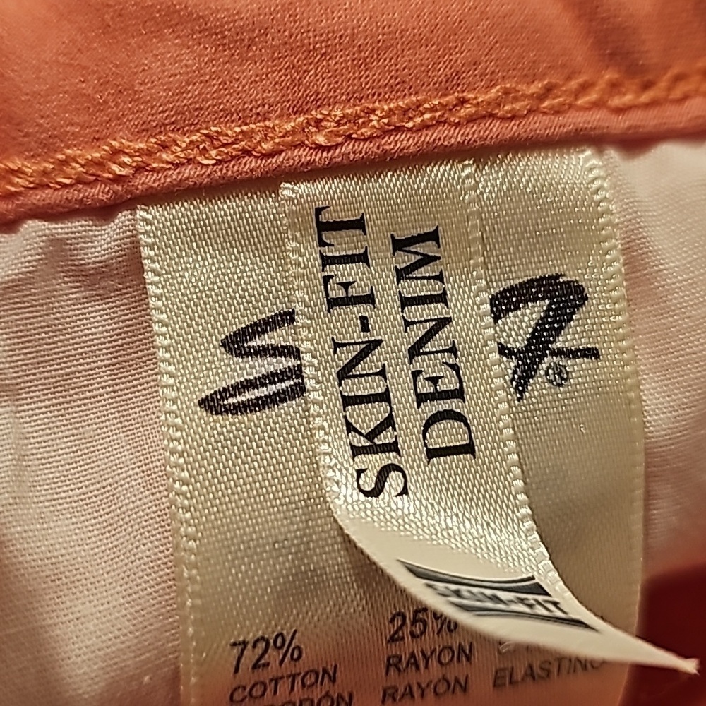 Seven7 Womens Limited Edition High-Rise Ankle Skinny Coral Color Jeans - Picture 8 of 10